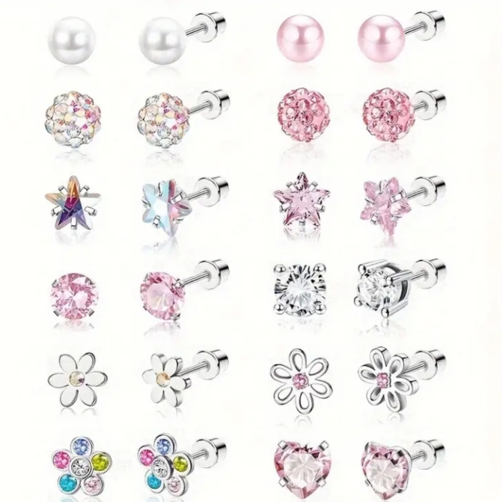 Simply Sparkle Princess Stud Earrings